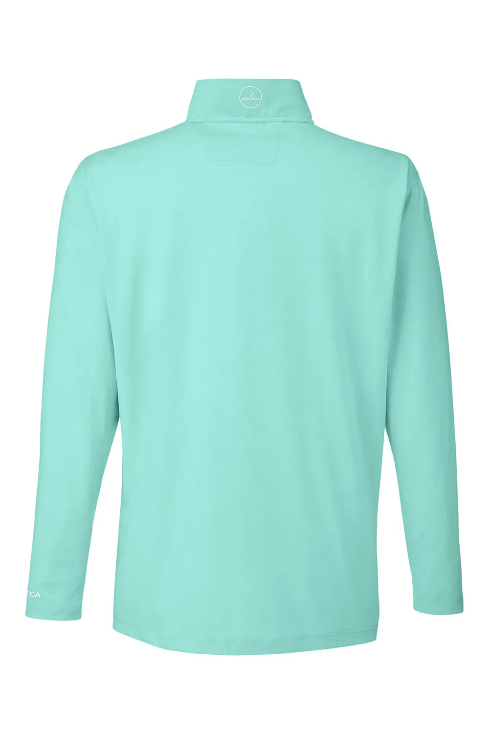 Nautica Mens Saltwater UPF 40  1/4 Zip Sweatshirt - Cool Mint Green