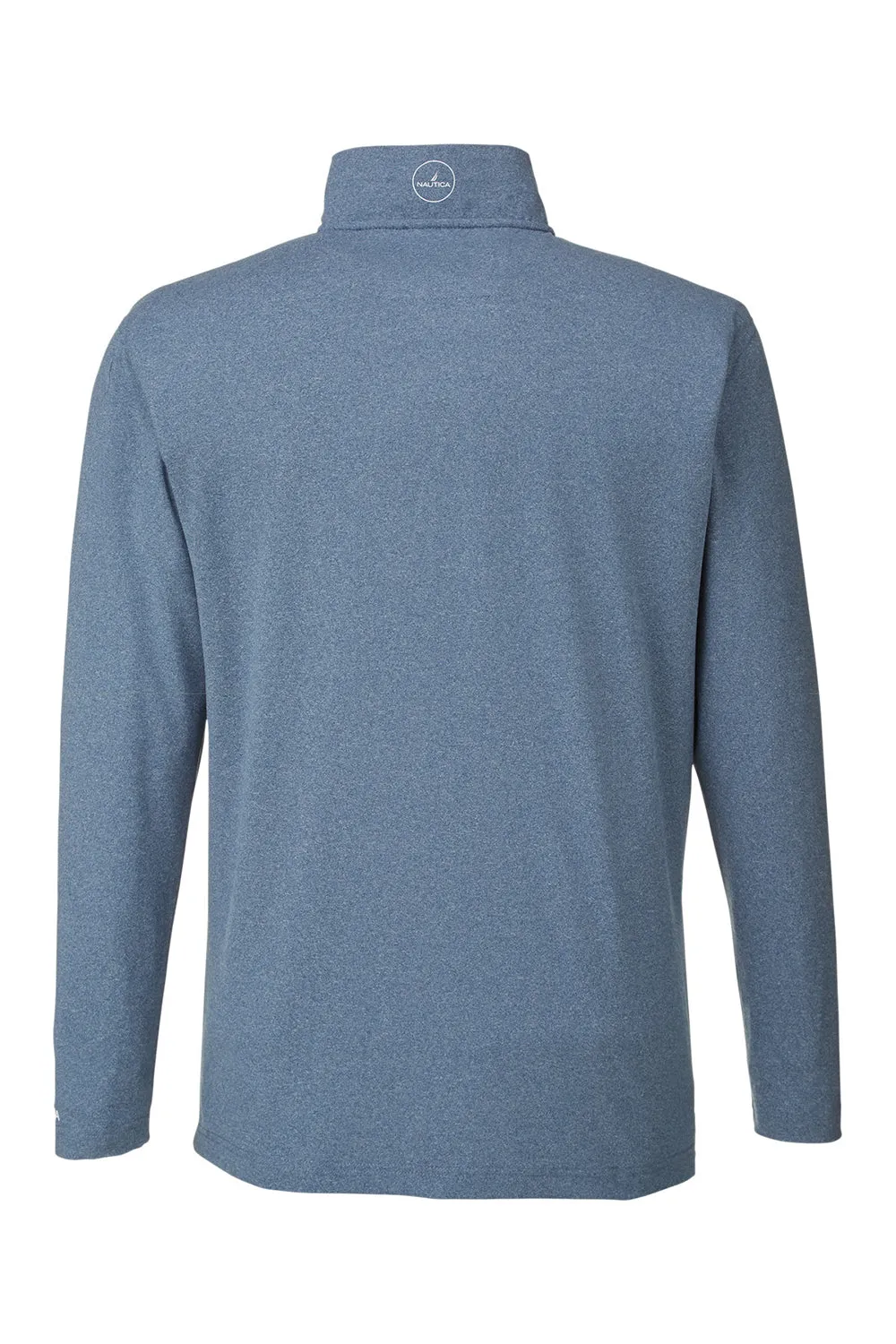 Nautica Mens Saltwater UPF 40  1/4 Zip Sweatshirt - Faded Navy Blue