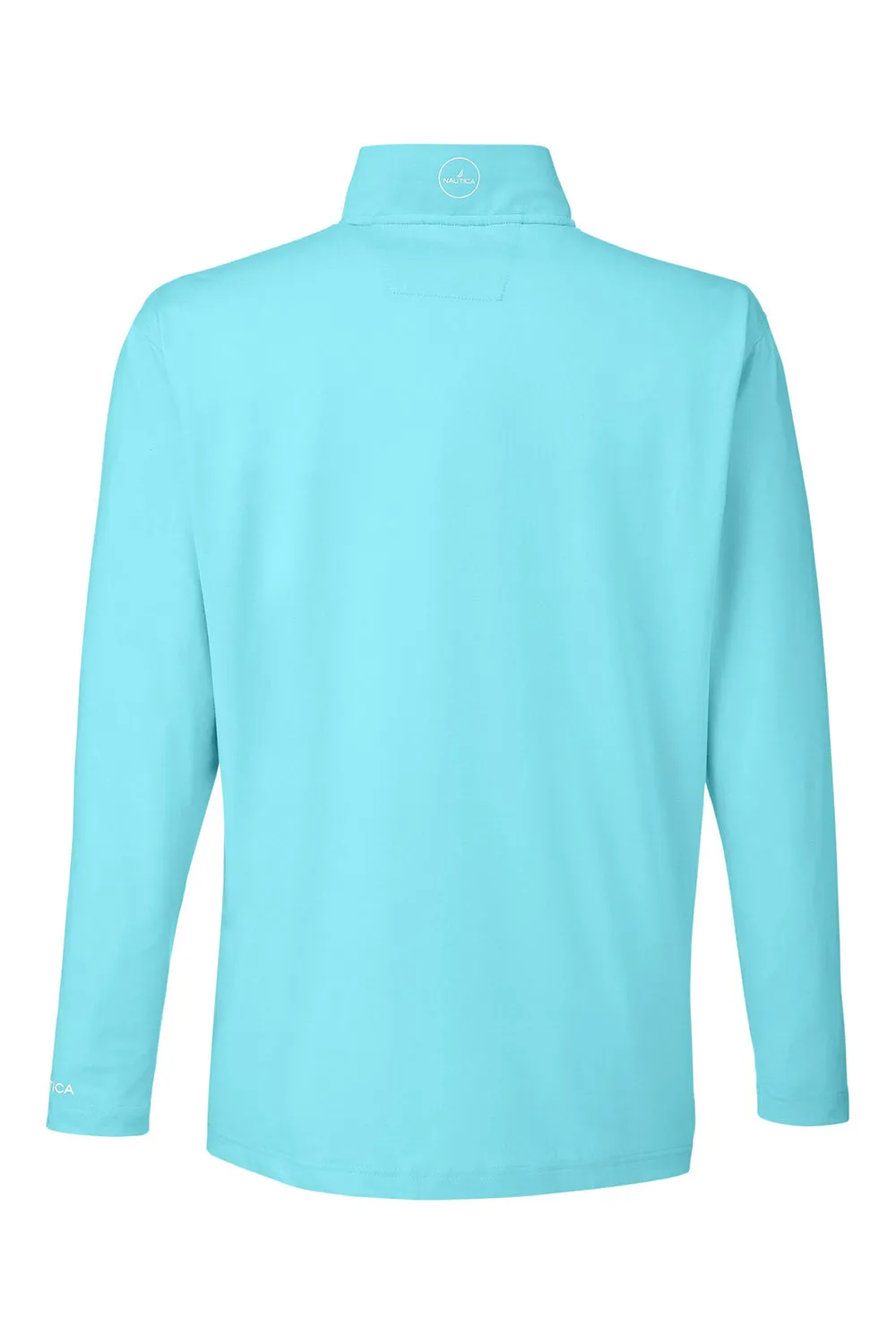 Nautica Mens Saltwater UPF 40  1/4 Zip Sweatshirt - Sea Mist Blue