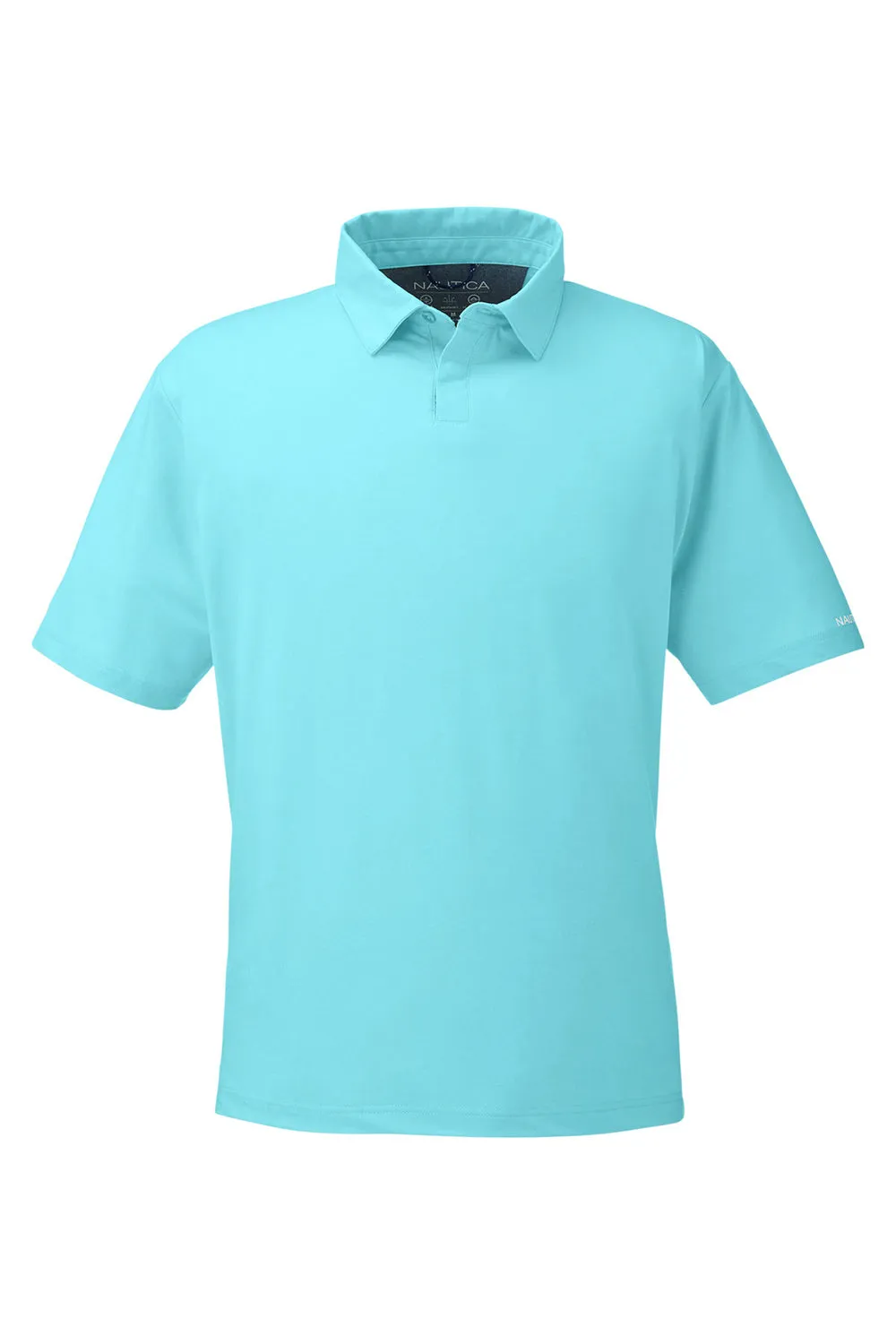 Nautica Mens Saltwater UPF 40  Short Sleeve Polo Shirt - Sea Mist Blue