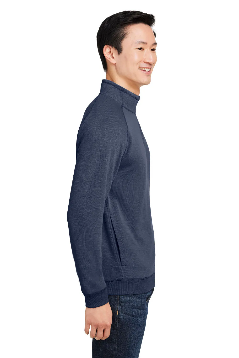 Nautica Mens Sun Surfer Supreme 1/4 Zip Sweatshirt w/ Pockets - Vintage Navy Blue