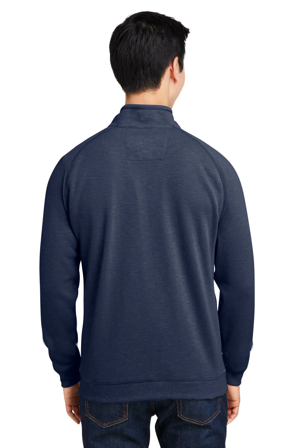 Nautica Mens Sun Surfer Supreme 1/4 Zip Sweatshirt w/ Pockets - Vintage Navy Blue