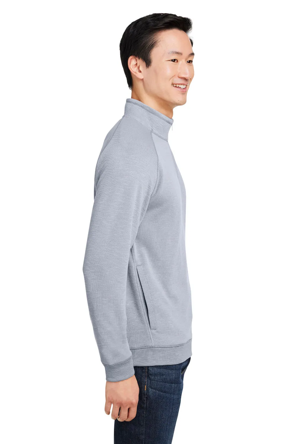 Nautica Mens Sun Surfer Supreme 1/4 Zip Sweatshirt w/ Pockets - Vintage Pebble Grey
