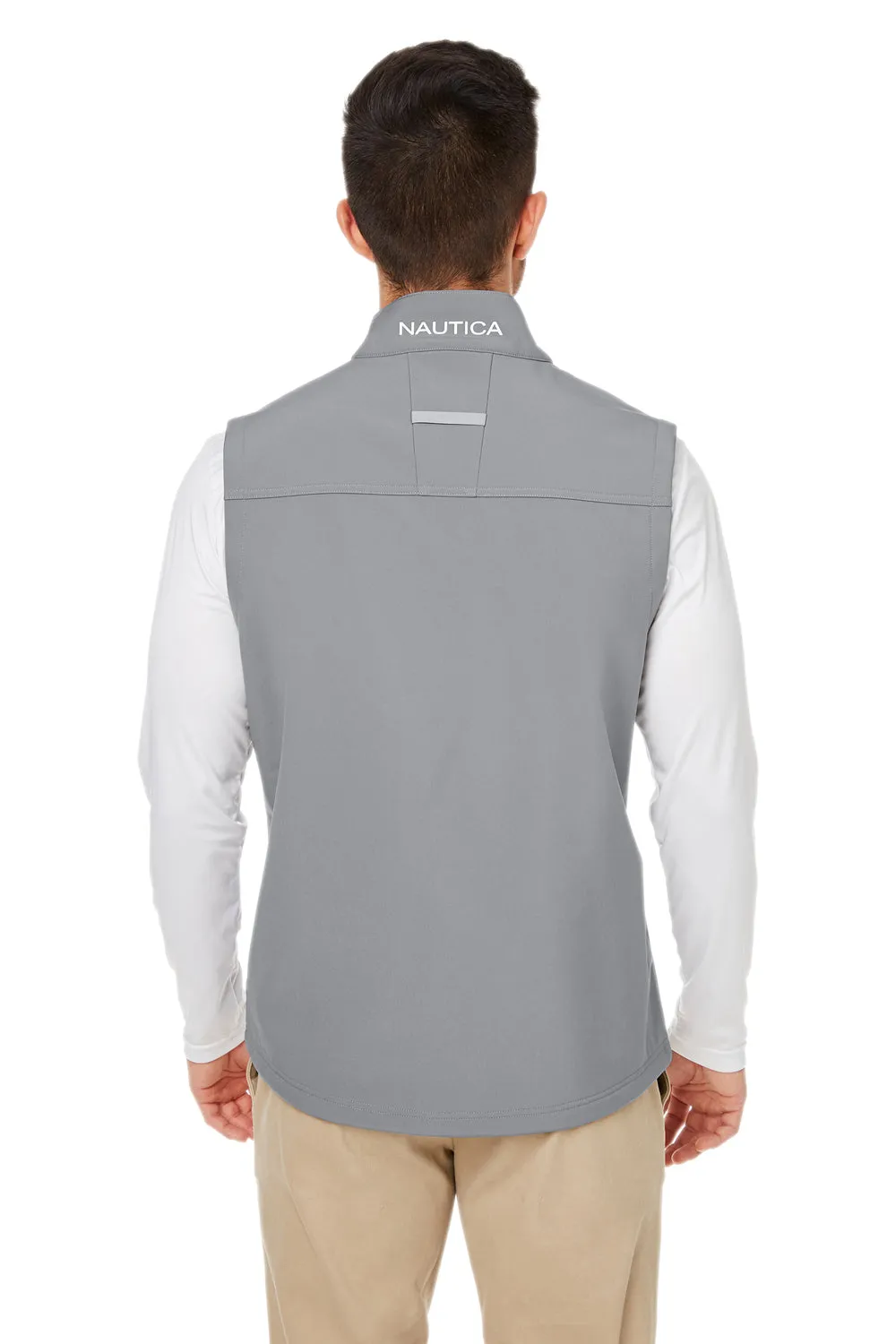 Nautica Mens Wavestorm Wind & Water Resistant Full Zip Vest - Graphite Grey
