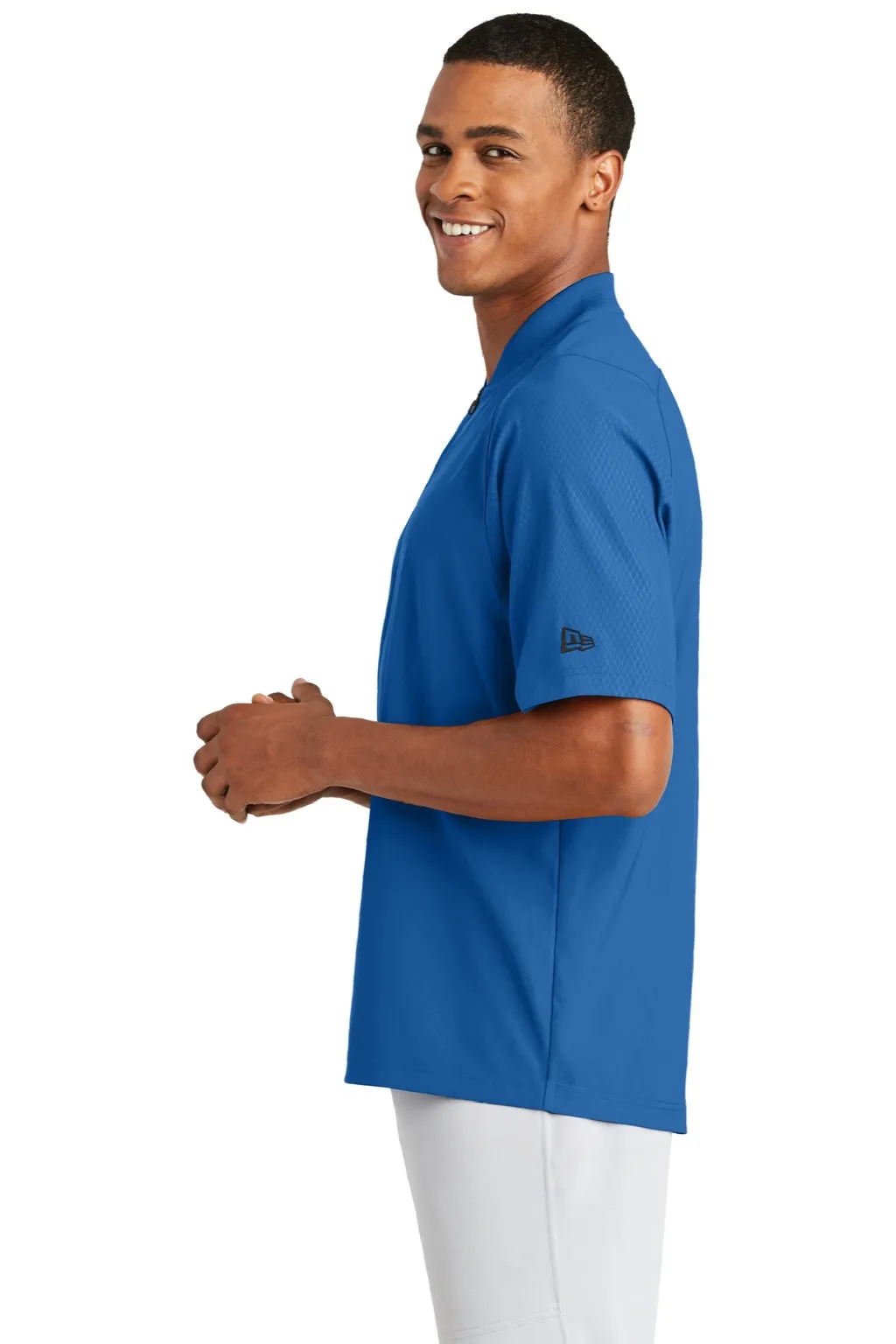 New Era Mens Cage Wind & Water Resistant 1/4 Zip Jacket - Royal Blue