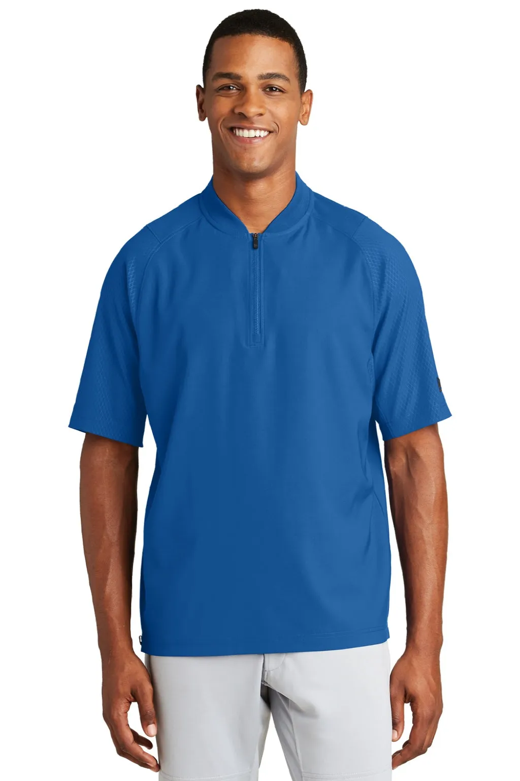 New Era Mens Cage Wind & Water Resistant 1/4 Zip Jacket - Royal Blue