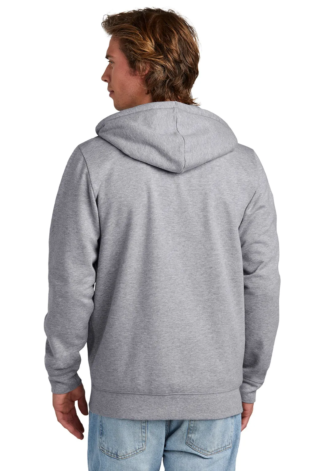New Era Mens Comeback Fleece Full Zip Hooded Sweatshirt Hoodie w/ Pockets - Heather Grey