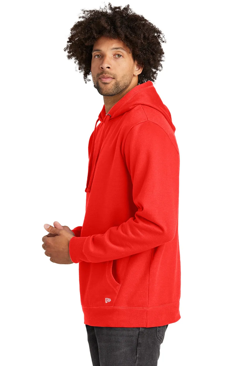 New Era Mens Comeback Fleece Hooded Sweatshirt Hoodie w/ Pouch Pocket - Deep Orange