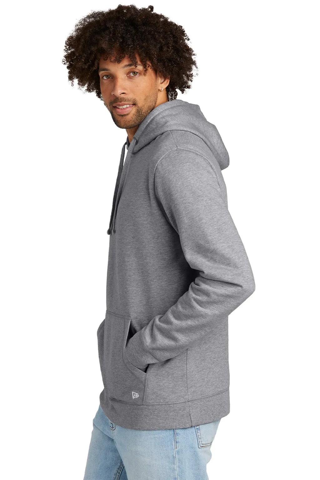 New Era Mens Comeback Fleece Hooded Sweatshirt Hoodie w/ Pouch Pocket - Heather Grey
