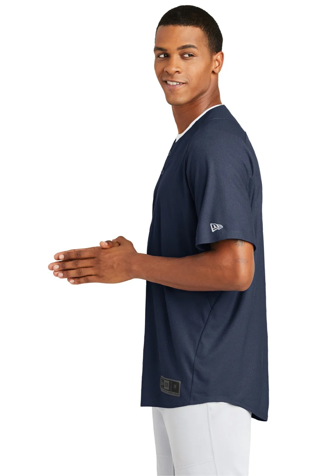 New Era Mens Diamond Era Moisture Wicking Short Sleeve Jersey - Navy Blue