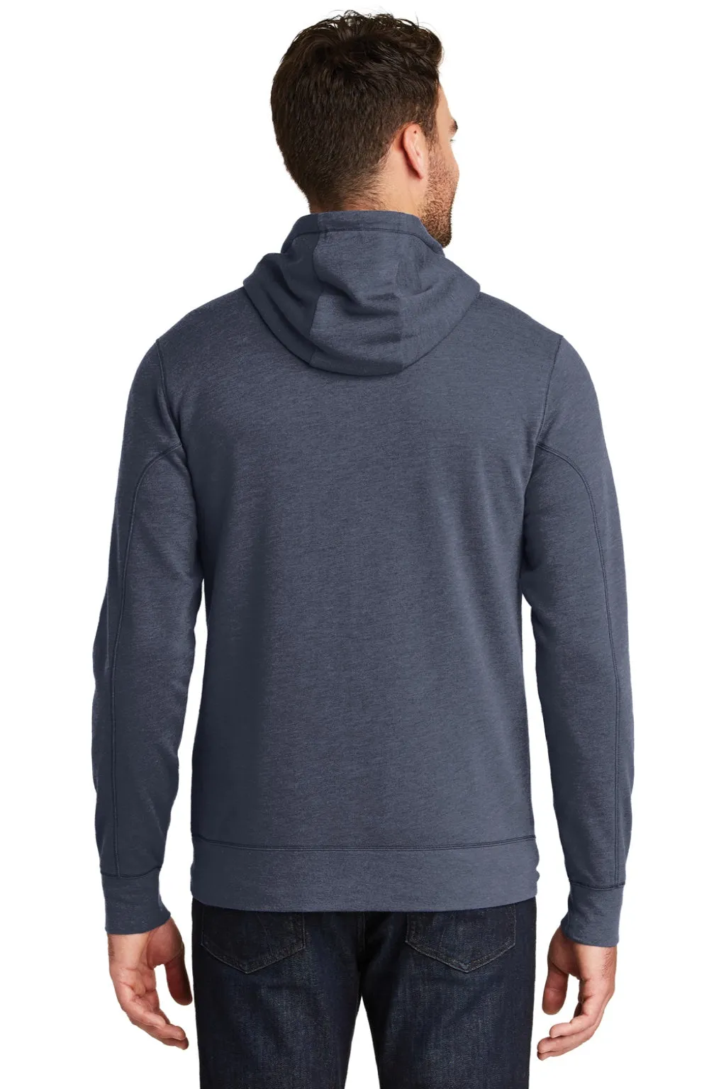 New Era Mens Fleece Full Zip Hooded Sweatshirt Hoodie w/ Pockets - Heather Navy Blue