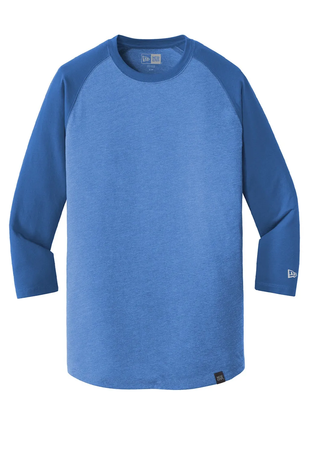 New Era Mens Heritage 3/4 Sleeve Crewneck T-Shirt - Royal Blue/Heather Royal Blue