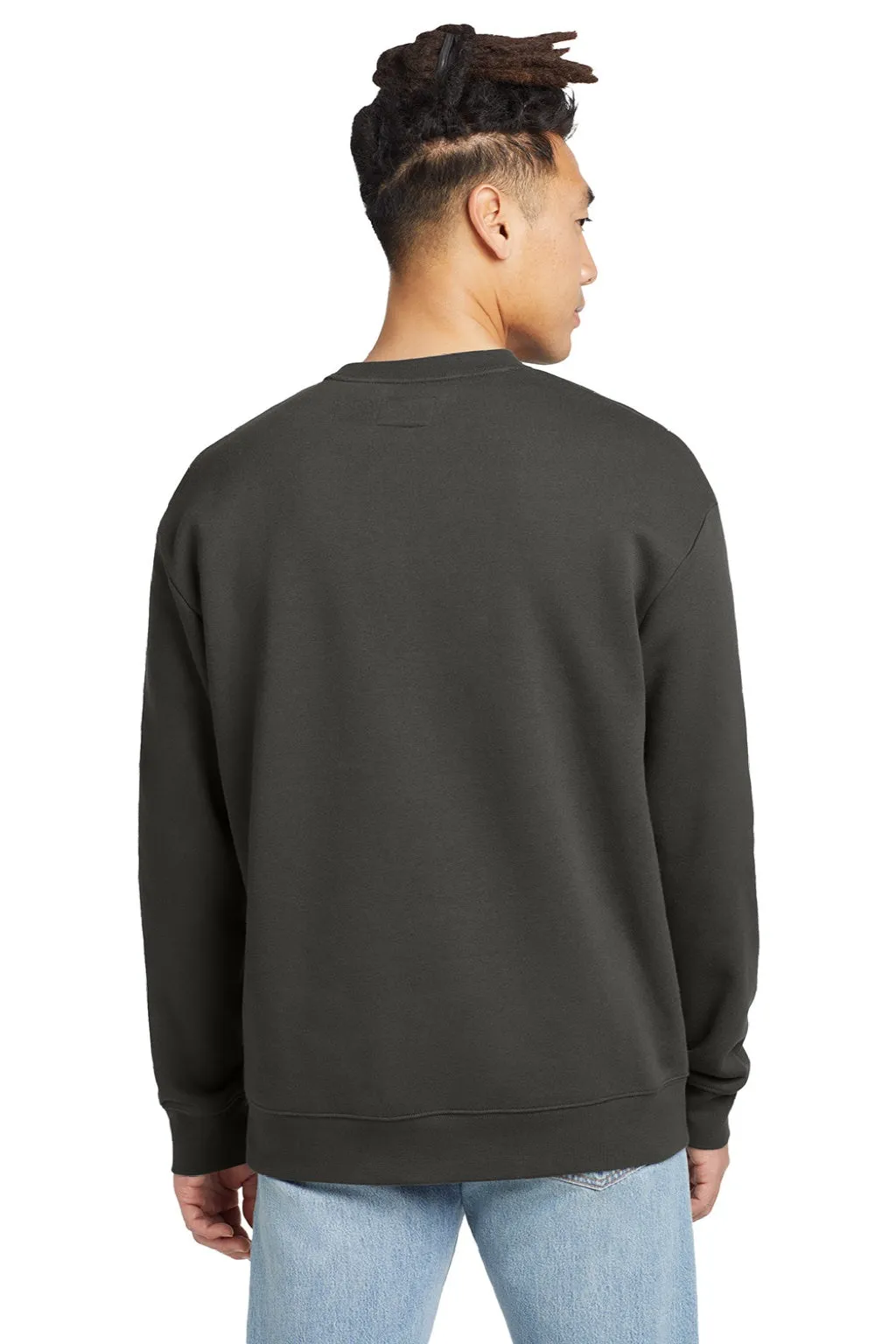 New Era Mens Heritage Fleece Crewneck Sweatshirt w/ Pocket - Graphite Grey