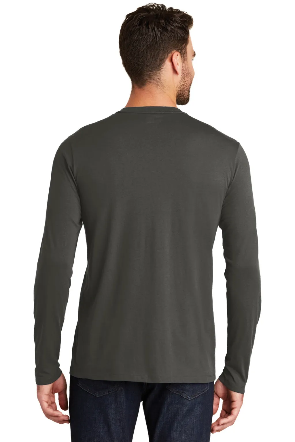 New Era Mens Heritage Long Sleeve Crewneck T-Shirt - Graphite Grey