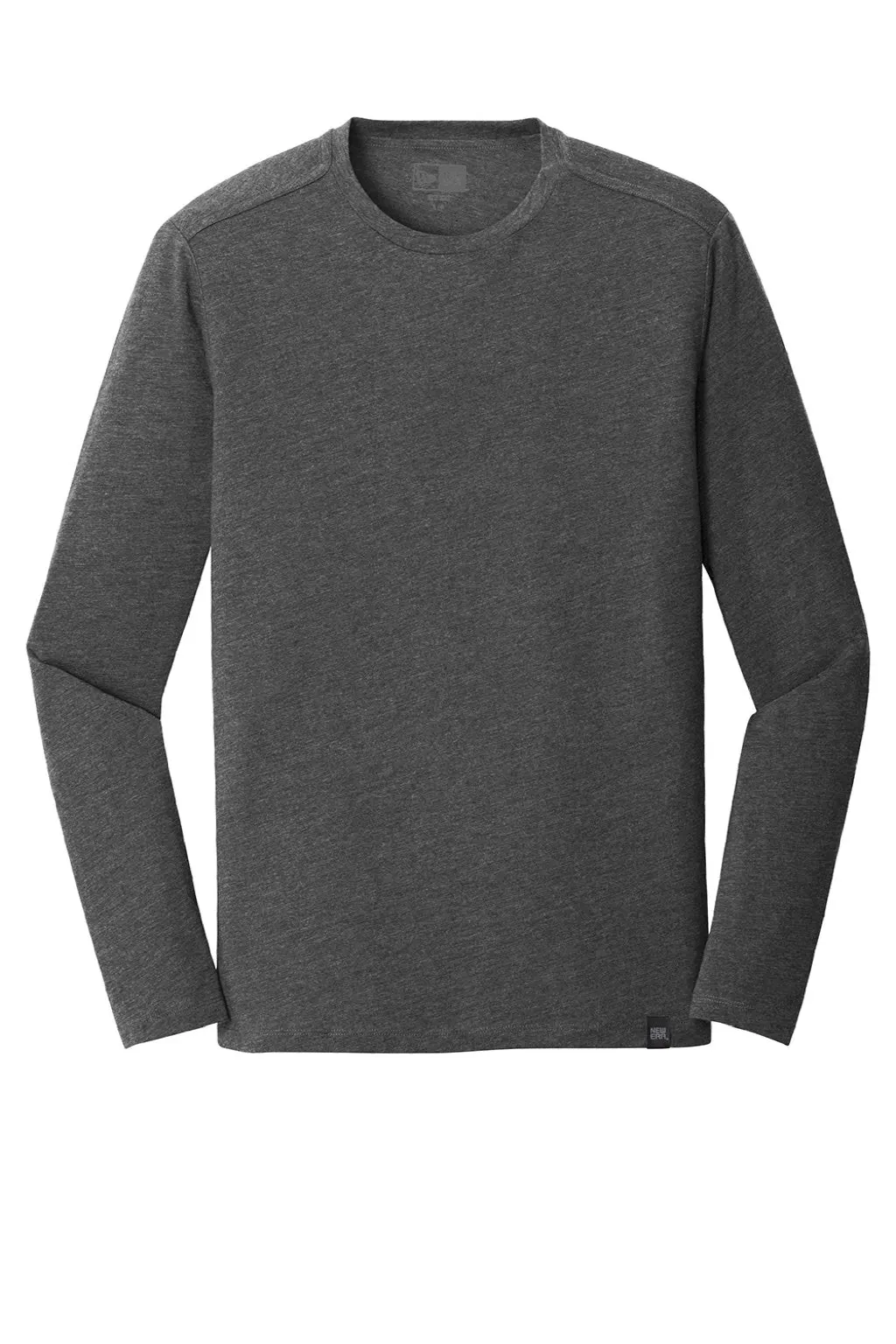 New Era Mens Heritage Long Sleeve Crewneck T-Shirt - Heather Black