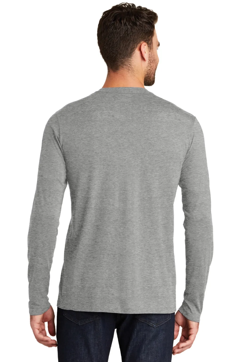 New Era Mens Heritage Long Sleeve Crewneck T-Shirt - Heather Shadow Grey