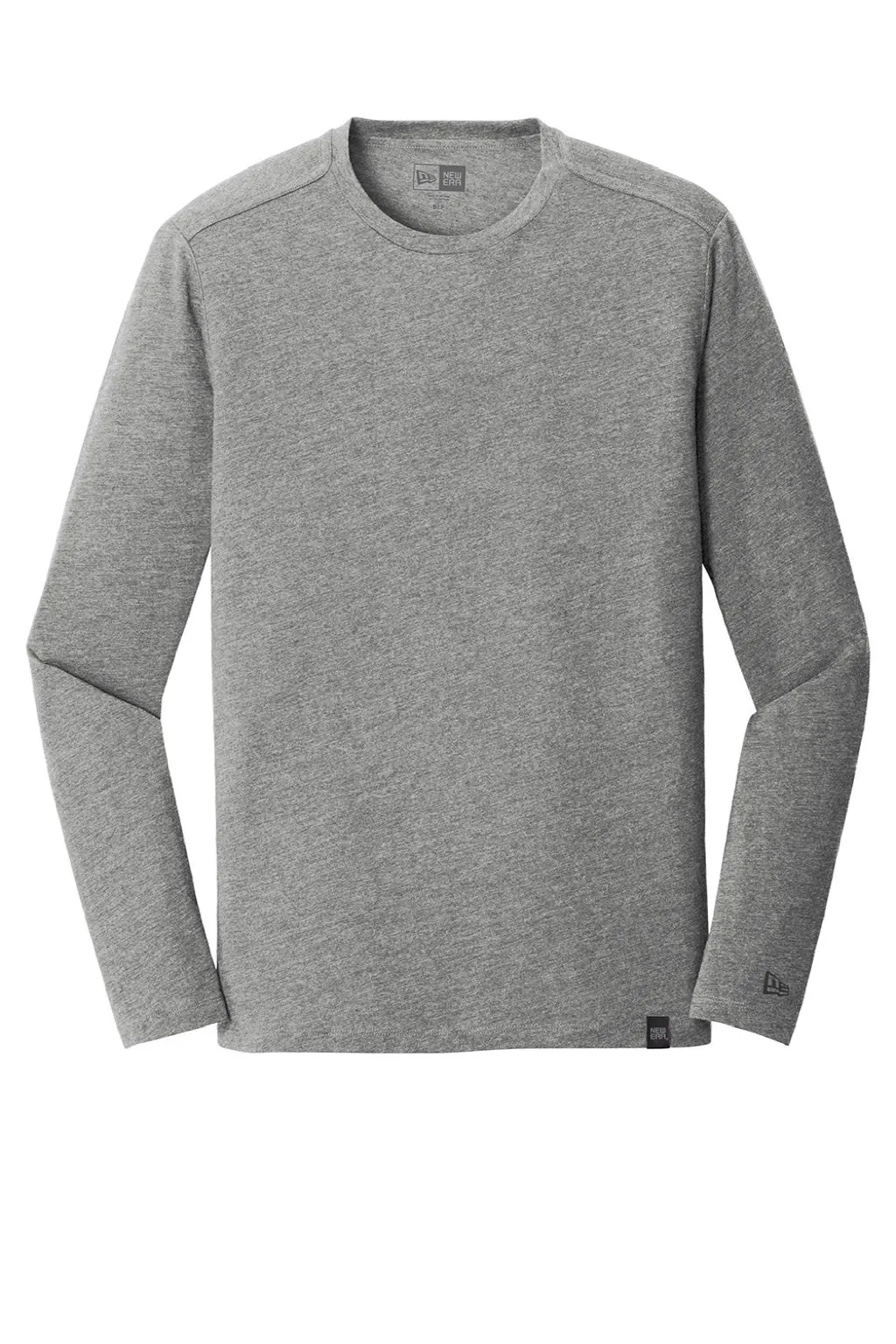 New Era Mens Heritage Long Sleeve Crewneck T-Shirt - Heather Shadow Grey