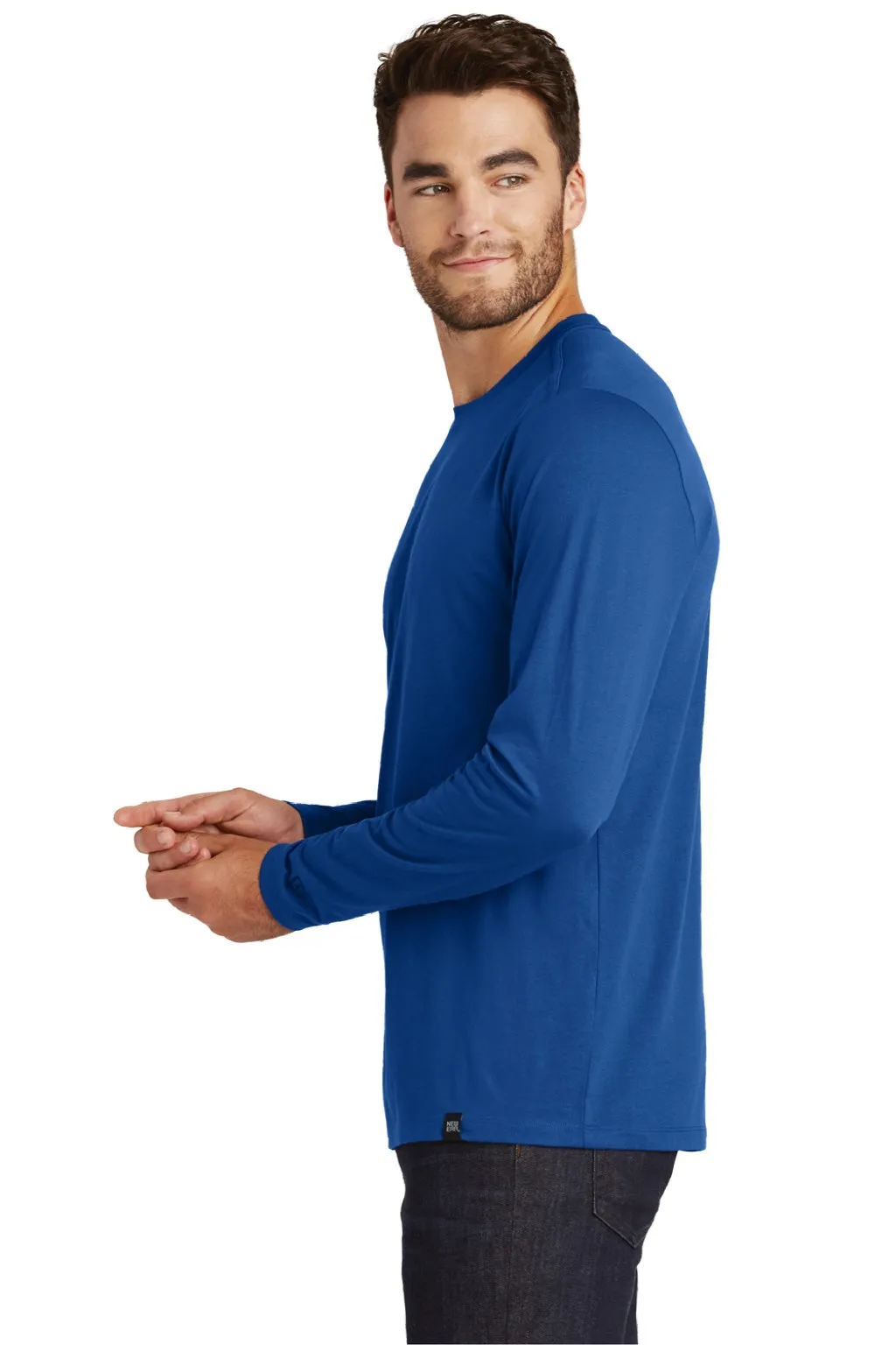 New Era Mens Heritage Long Sleeve Crewneck T-Shirt - Royal Blue