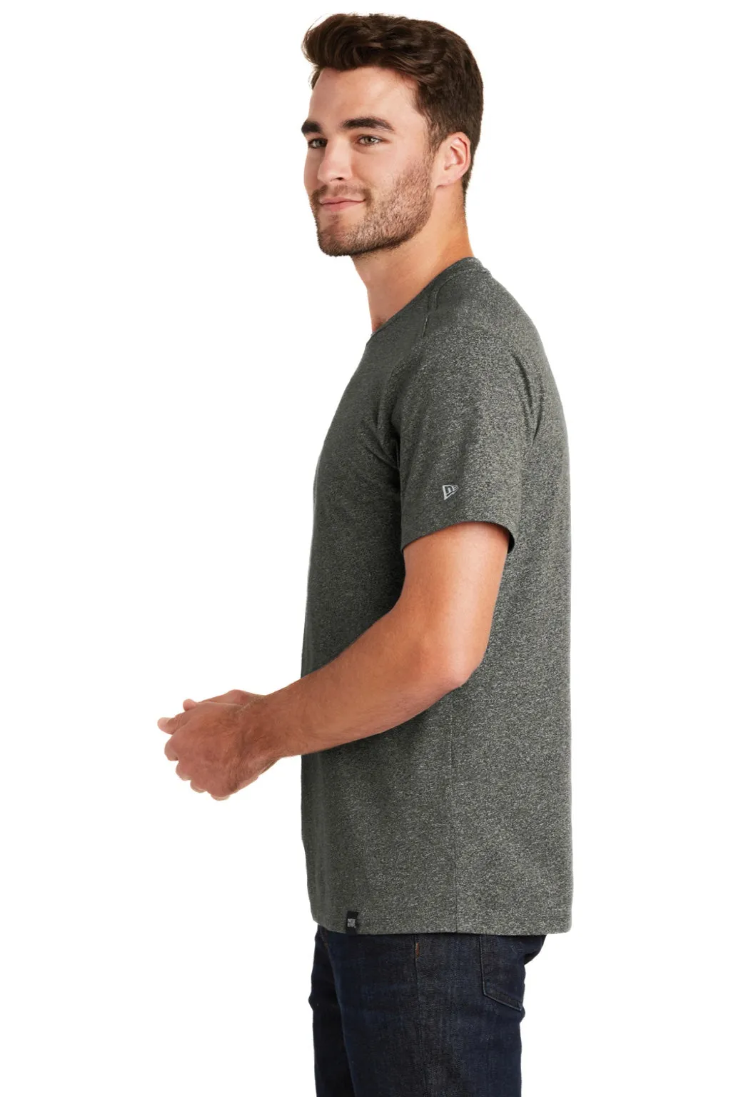 New Era Mens Heritage Short Sleeve Crewneck T-Shirt - Black Twist