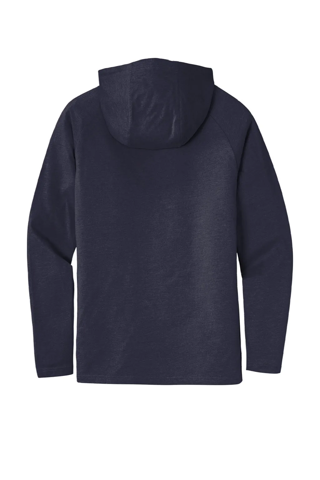 New Era Mens Moisture Wicking Long Sleeve Hooded T-Shirt w/ Pocket - True Navy Blue