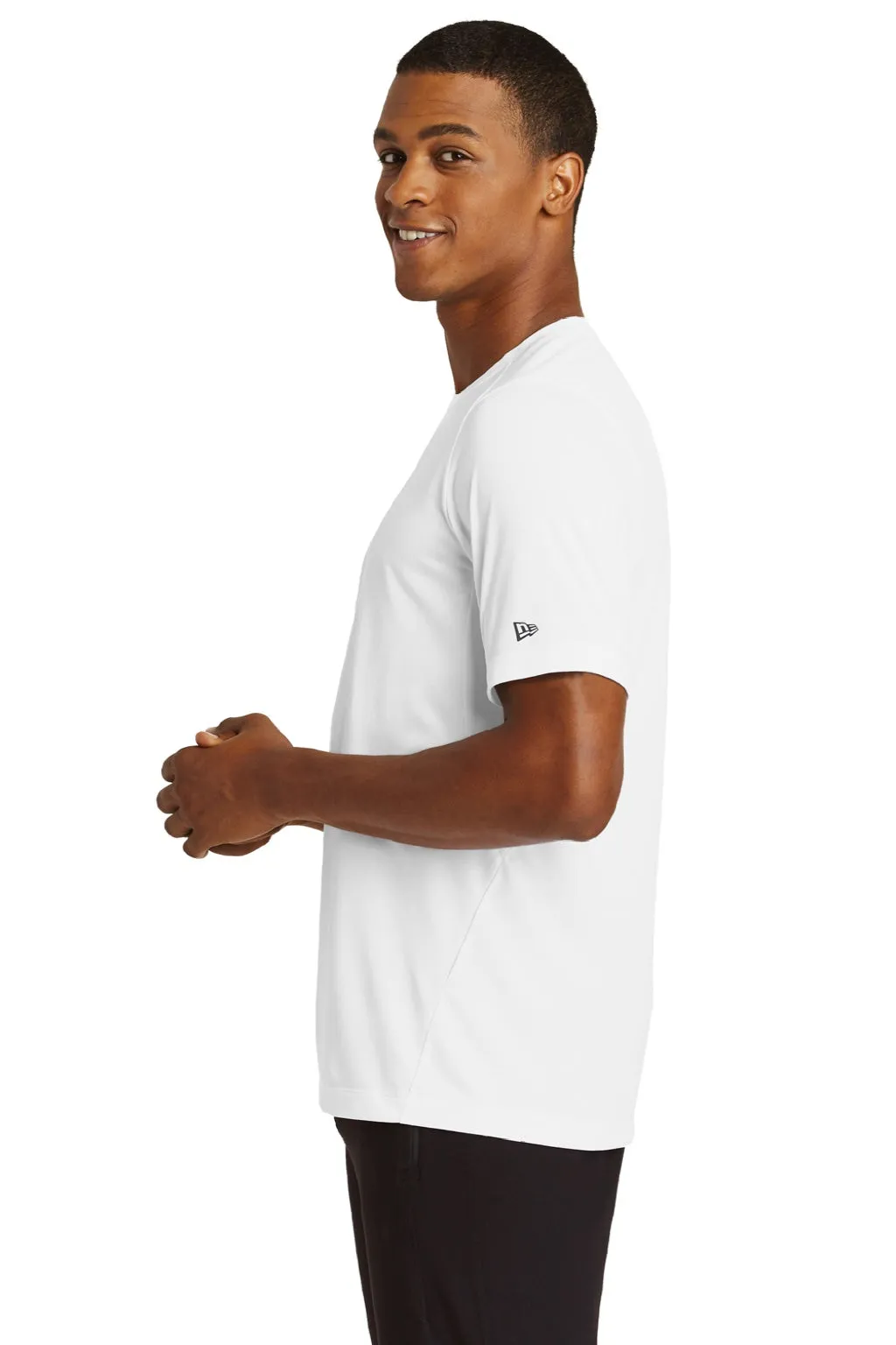 New Era Mens Series Performance Jersey Moisture Wicking Short Sleeve Crewneck T-Shirt - White