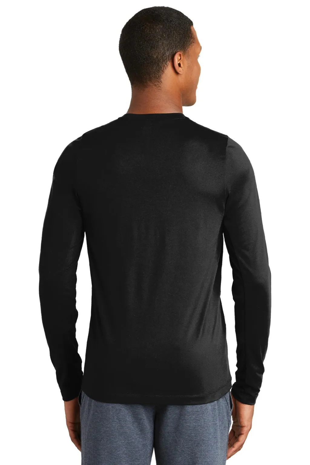 New Era Mens Series Performance Moisture Wicking Long Sleeve Crewneck T-Shirt - Black