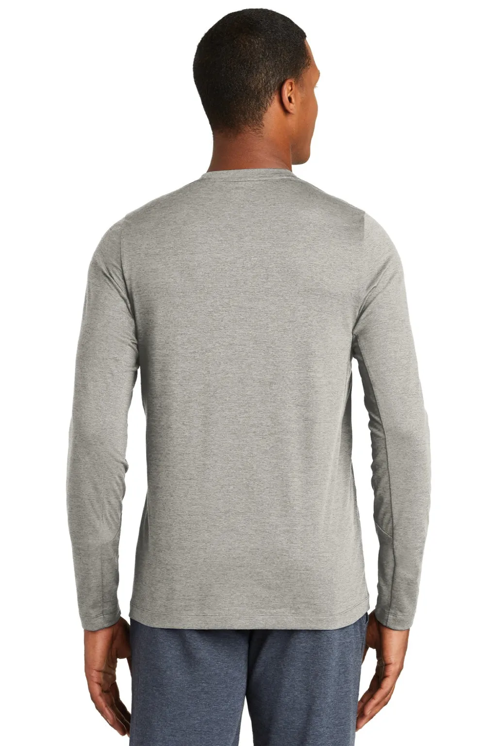 New Era Mens Series Performance Moisture Wicking Long Sleeve Crewneck T-Shirt - Rainstorm Grey