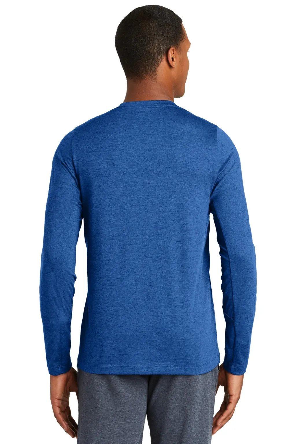 New Era Mens Series Performance Moisture Wicking Long Sleeve Crewneck T-Shirt - Royal Blue