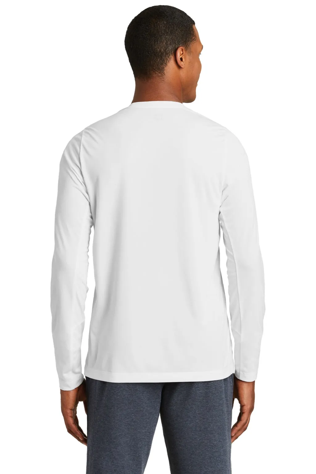 New Era Mens Series Performance Moisture Wicking Long Sleeve Crewneck T-Shirt - White