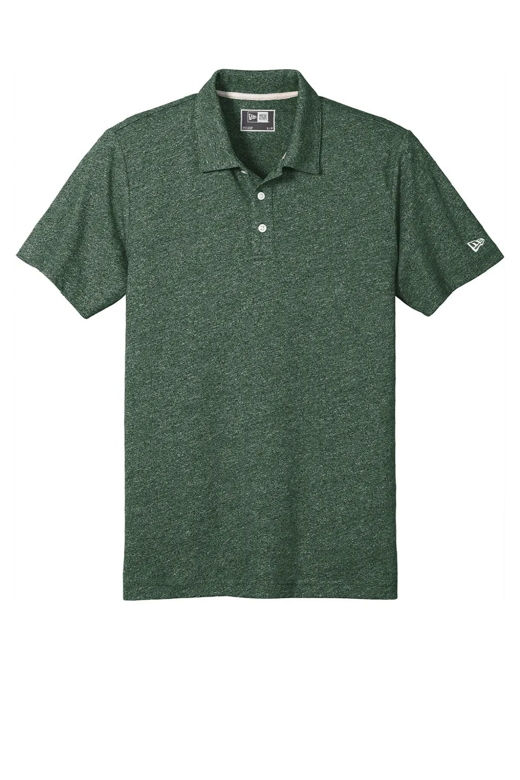 New Era Mens Slub Twist Short Sleeve Polo Shirt - Dark Green Twist