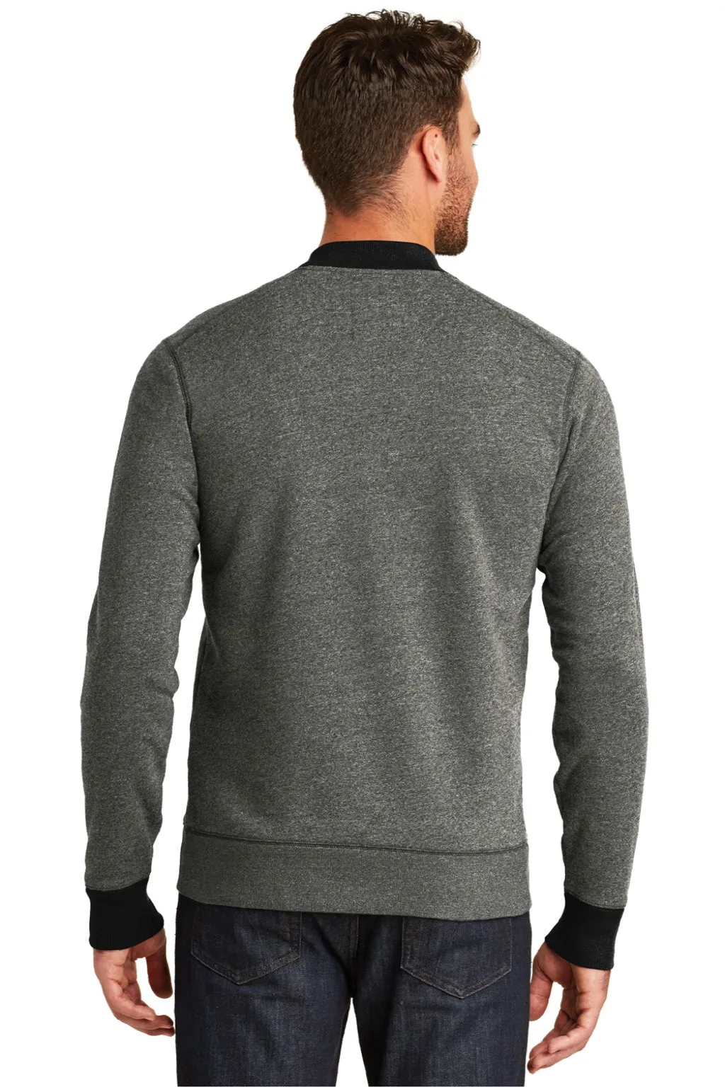 New Era Mens Sueded French Terry Full Zip Jacket - Black Twist/Black