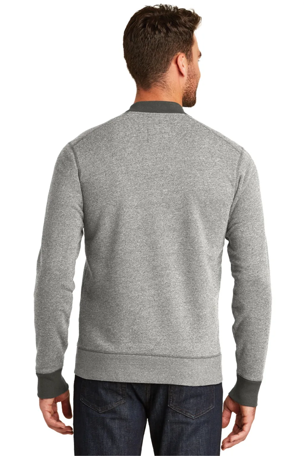 New Era Mens Sueded French Terry Full Zip Jacket - Light Graphite Grey Twist/Graphite Grey
