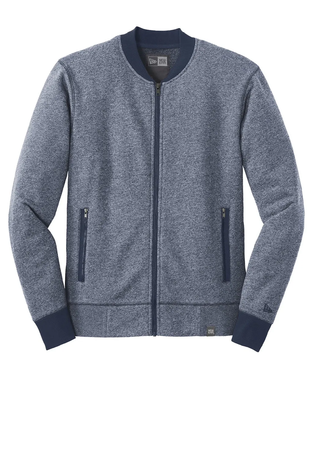 New Era Mens Sueded French Terry Full Zip Jacket - Navy Blue Twist/Navy Blue