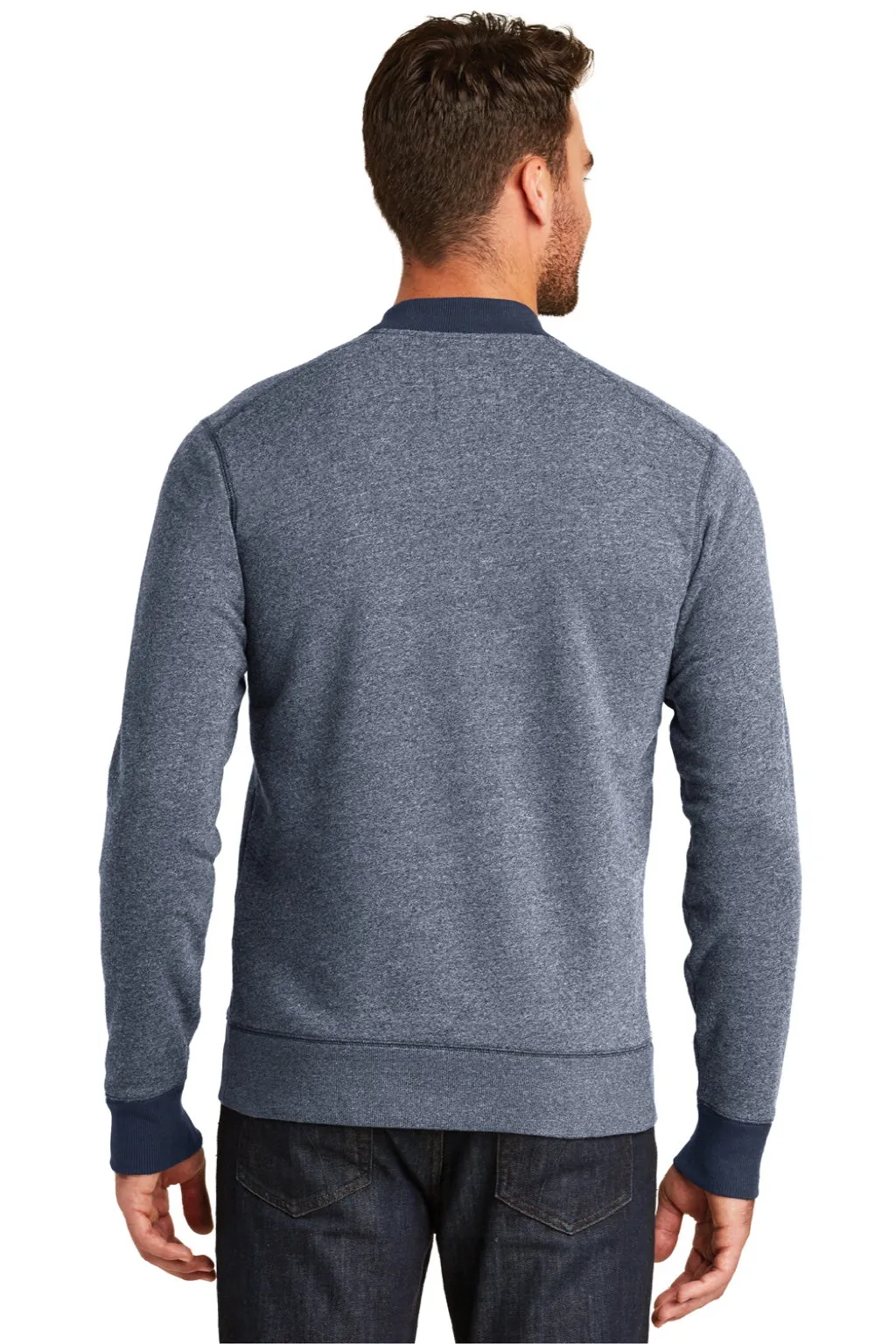 New Era Mens Sueded French Terry Full Zip Jacket - Navy Blue Twist/Navy Blue