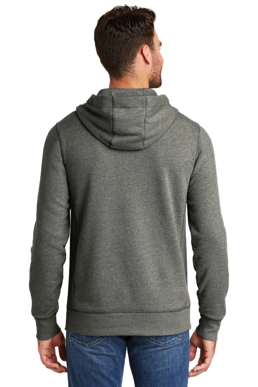 New Era Mens Sueded French Terry Hooded Sweatshirt Hoodie w/ Pouch Pocket - Black Twist
