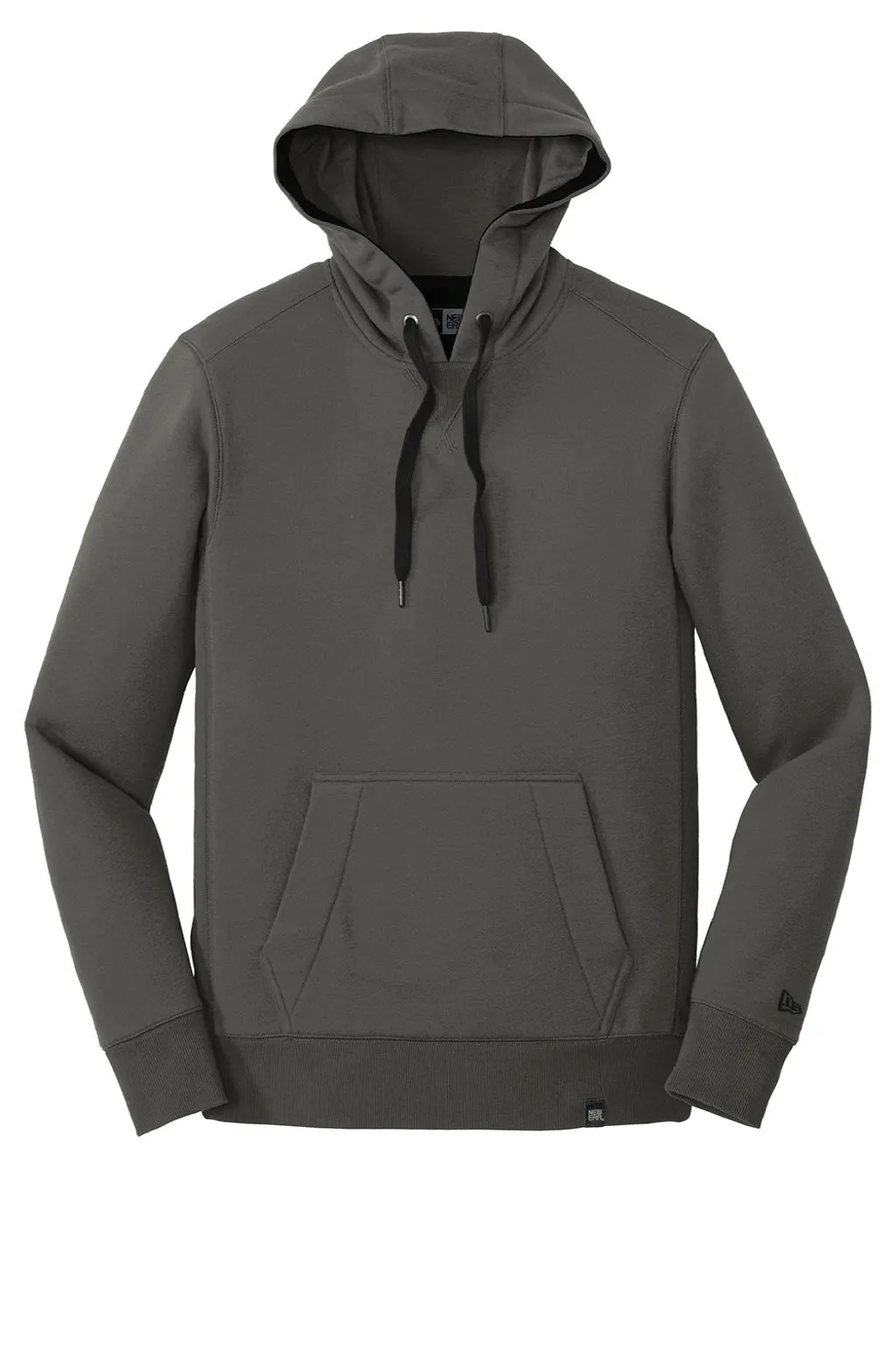 New Era Mens Sueded French Terry Hooded Sweatshirt Hoodie w/ Pouch Pocket - Graphite Grey