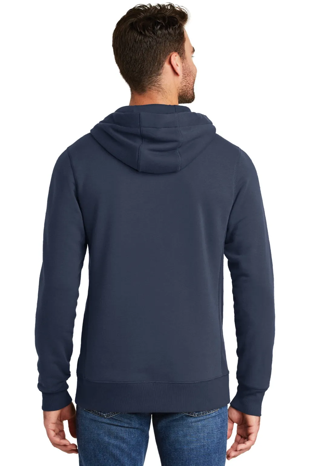 New Era Mens Sueded French Terry Hooded Sweatshirt Hoodie w/ Pouch Pocket - Navy Blue