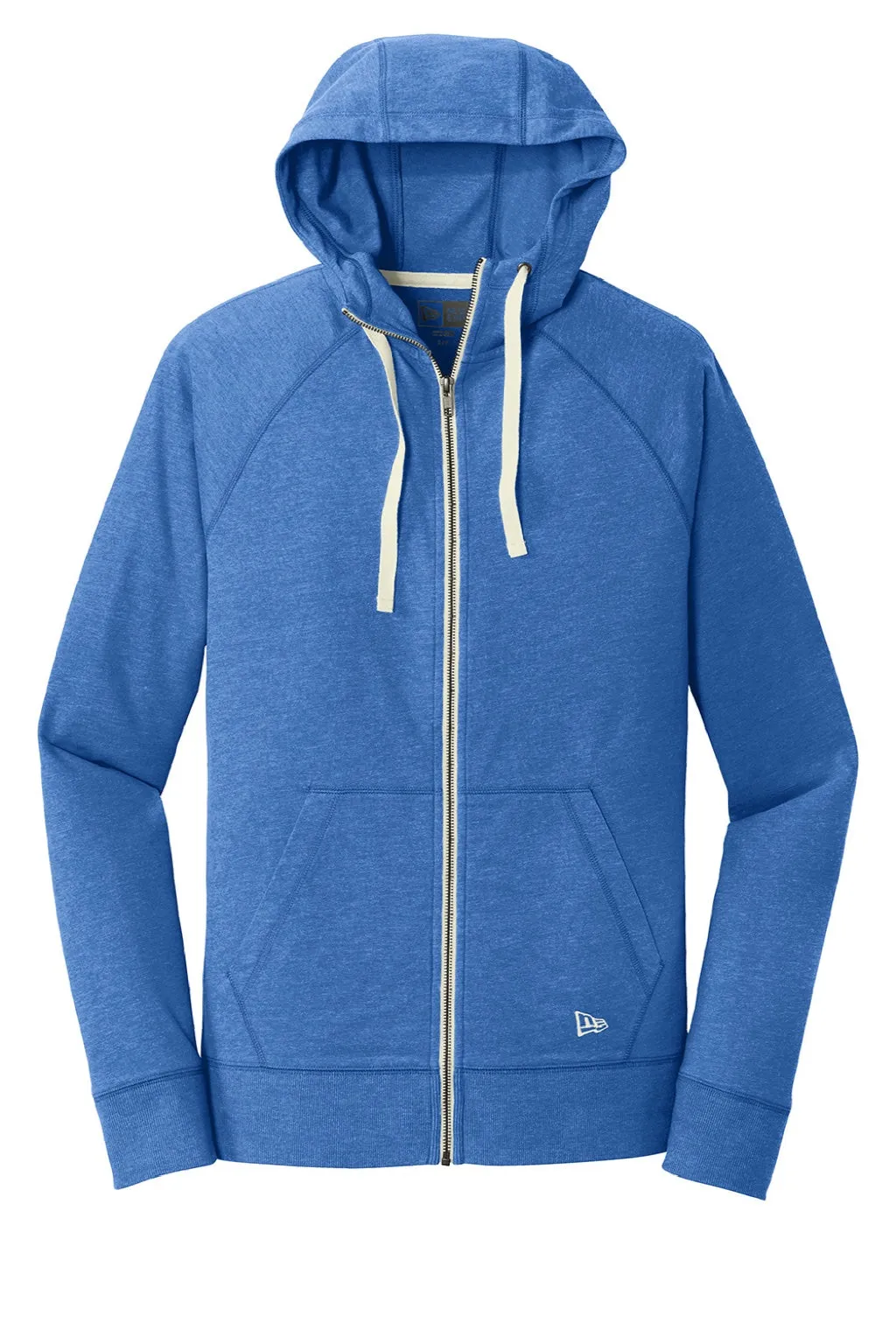 New Era Mens Sueded Full Zip Hooded Sweatshirt Hoodie w/ Pockets - Heather Royal Blue