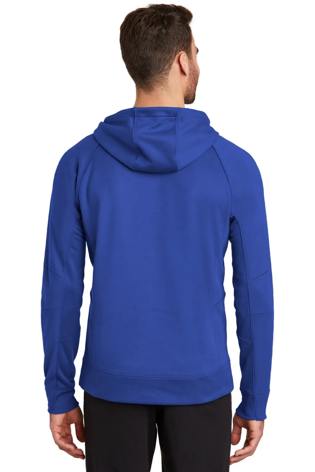 New Era Mens Venue Fleece Moisture Wicking Hooded Sweatshirt Hoodie w/ Pockets - Royal Blue
