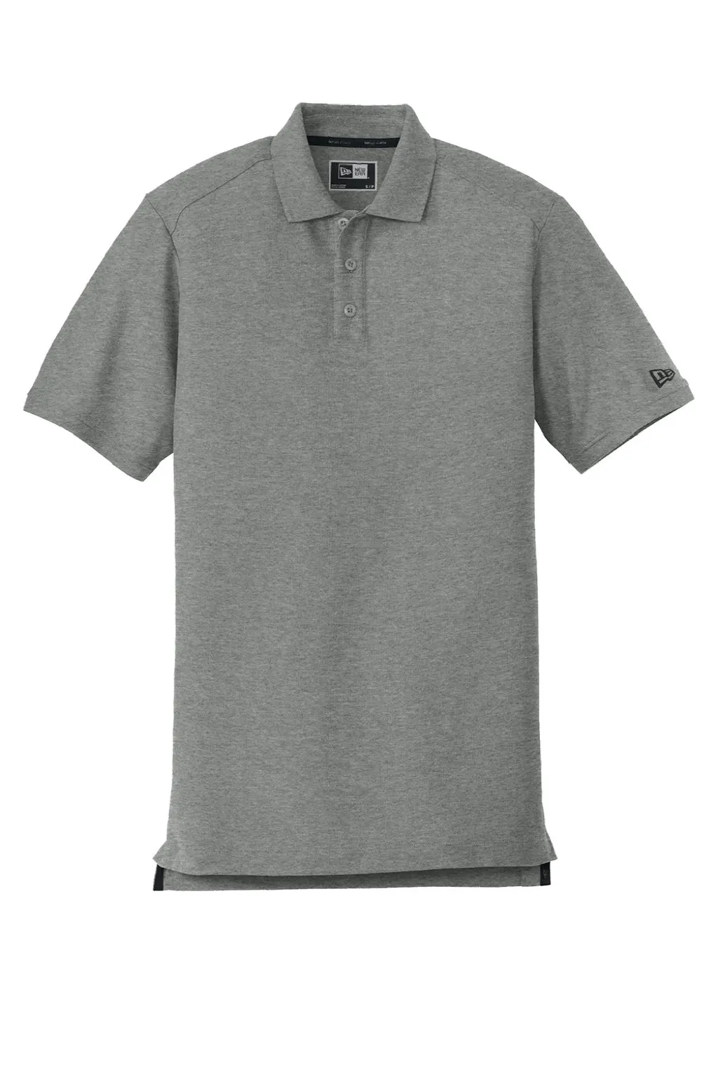 New Era Mens Venue Home Plate Moisture Wicking Short Sleeve Polo Shirt - Heather Graphite Grey