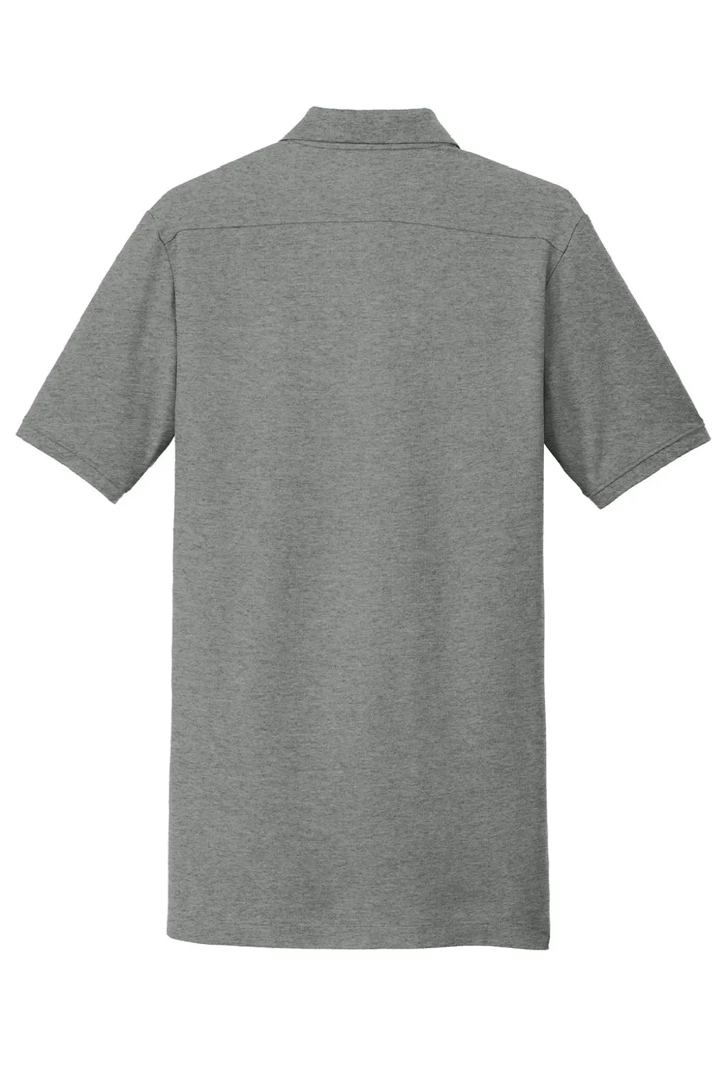 New Era Mens Venue Home Plate Moisture Wicking Short Sleeve Polo Shirt - Heather Graphite Grey