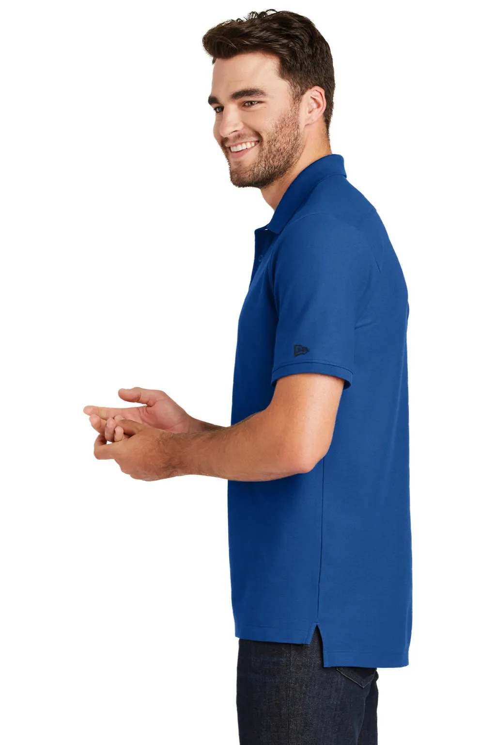New Era Mens Venue Home Plate Moisture Wicking Short Sleeve Polo Shirt - Royal Blue