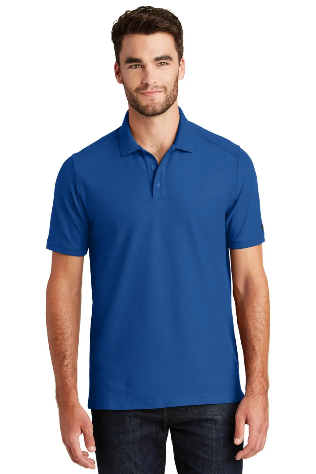 New Era Mens Venue Home Plate Moisture Wicking Short Sleeve Polo Shirt - Royal Blue