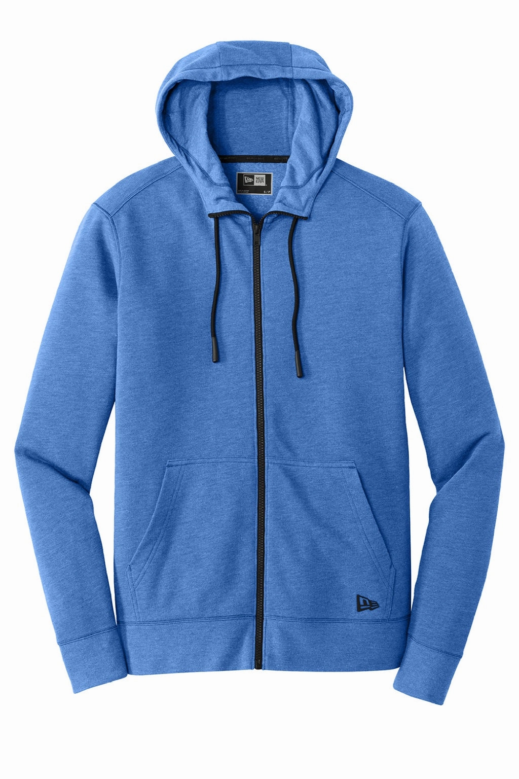 New Era Mens Fleece Full Zip Hooded Sweatshirt Hoodie w/ Pockets - Heather Royal Blue