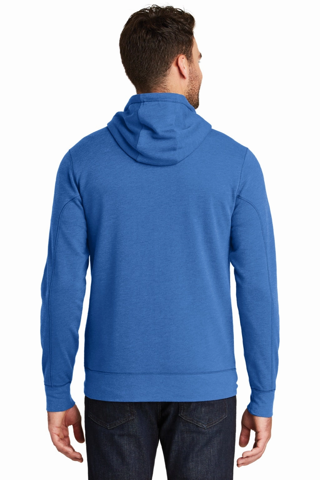 New Era Mens Fleece Full Zip Hooded Sweatshirt Hoodie w/ Pockets - Heather Royal Blue