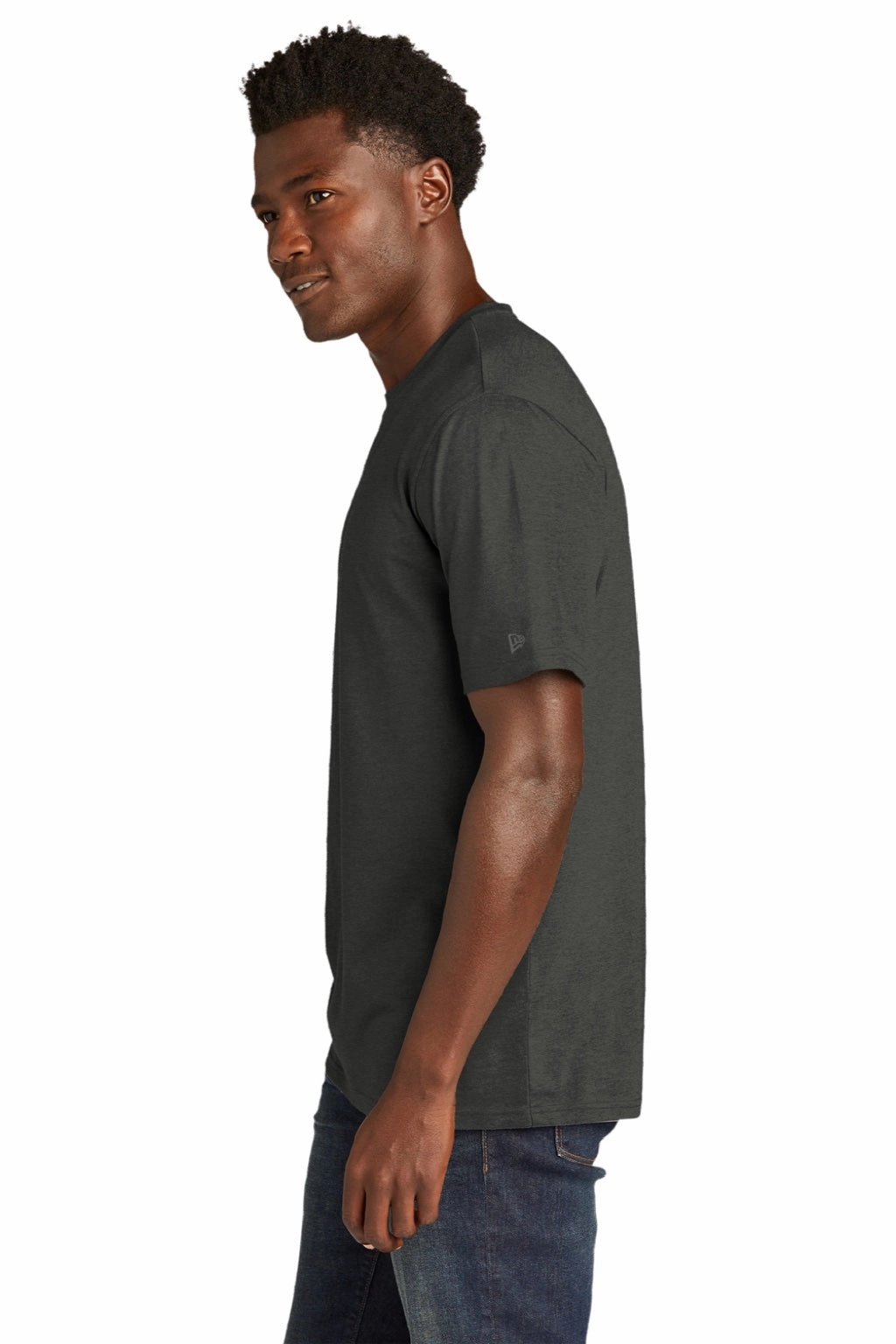 New Era Mens Moisture Wicking Short Sleeve Crewneck T-Shirt - Graphite Grey