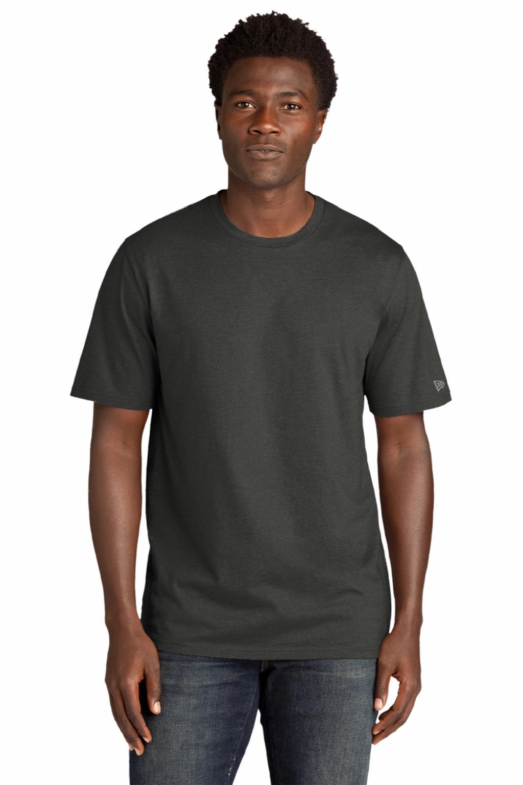 New Era Mens Moisture Wicking Short Sleeve Crewneck T-Shirt - Graphite Grey