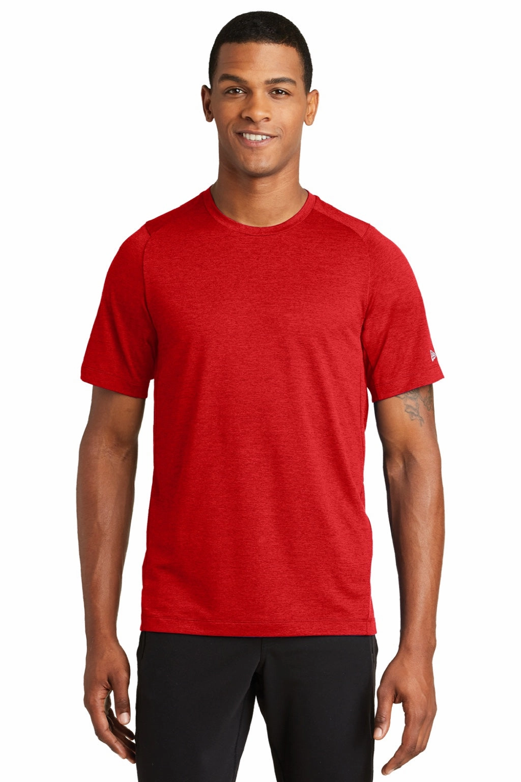 New Era Mens Series Performance Jersey Moisture Wicking Short Sleeve Crewneck T-Shirt - Scarlet Red