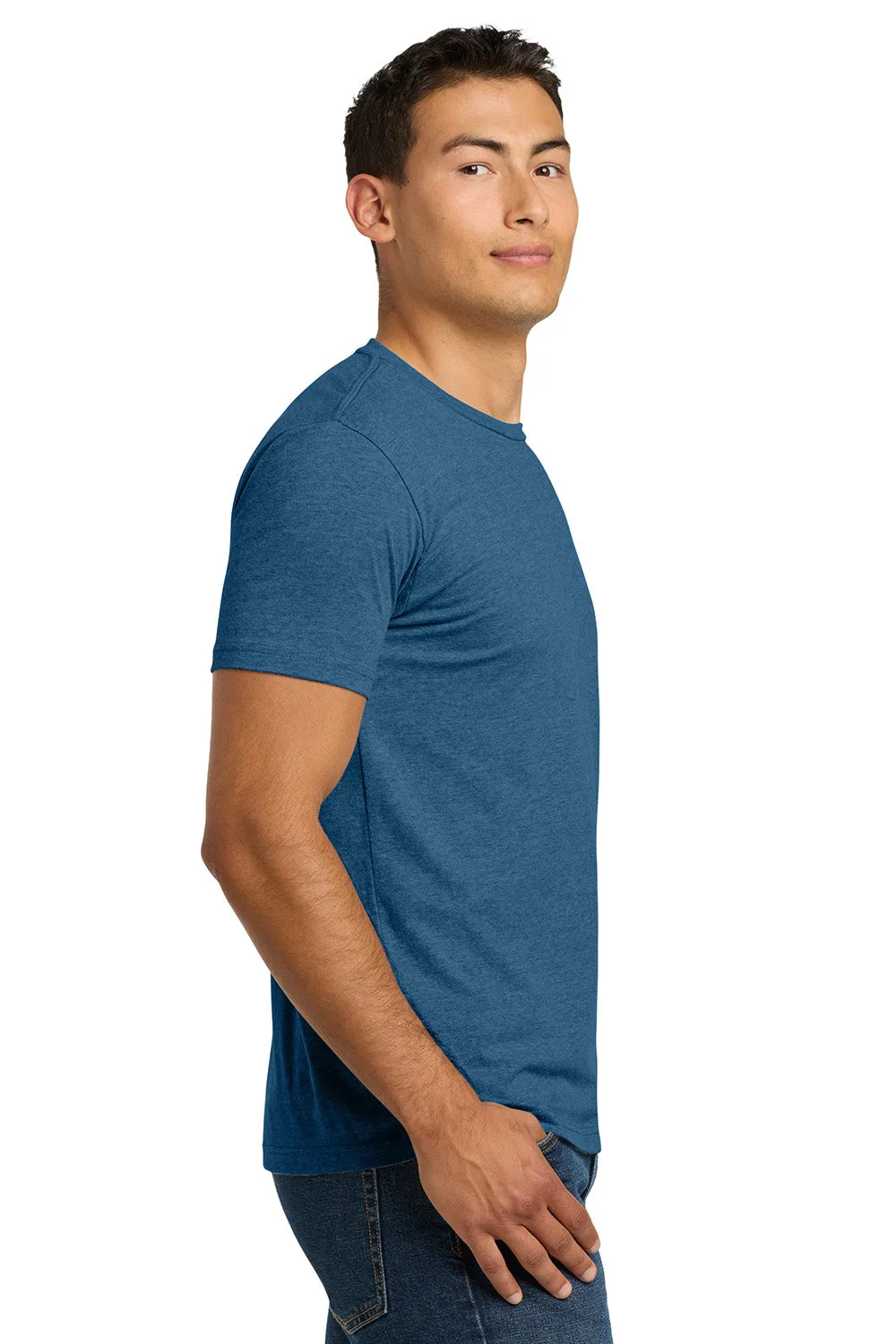 Next Level Mens CVC Jersey Short Sleeve Crewneck T-Shirt - Heather Cool Blue