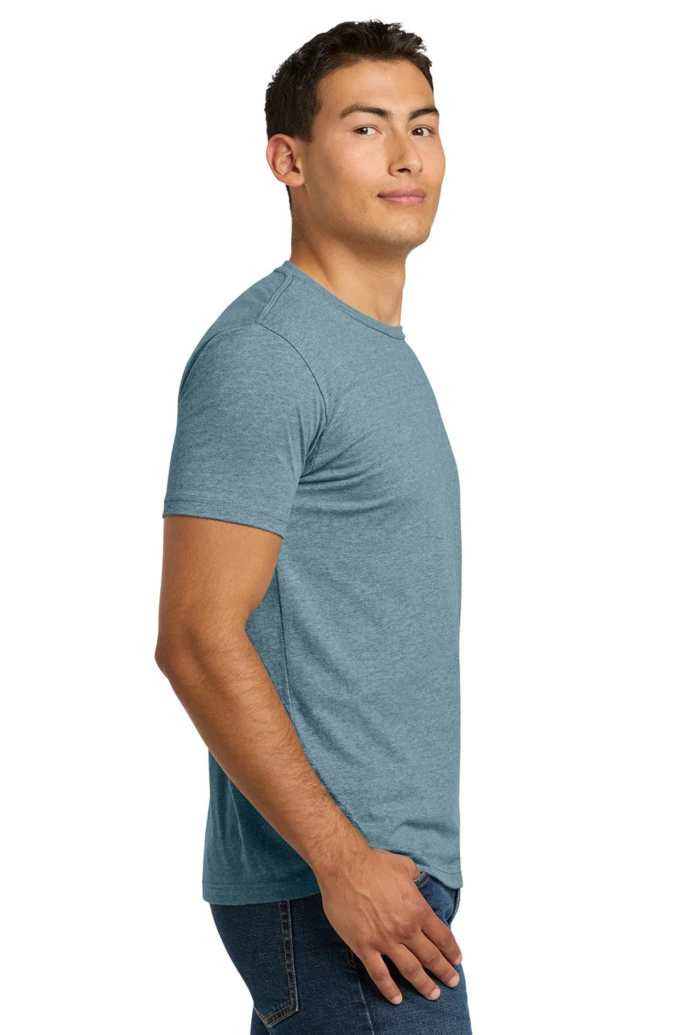 Next Level Mens CVC Jersey Short Sleeve Crewneck T-Shirt - Heather Slate Blue
